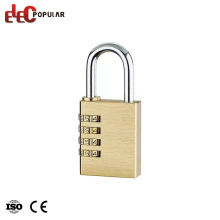 Stainless Steel Shackle 4 Number Brass Combination Lock